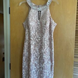 Pink dress with rhinestone collar